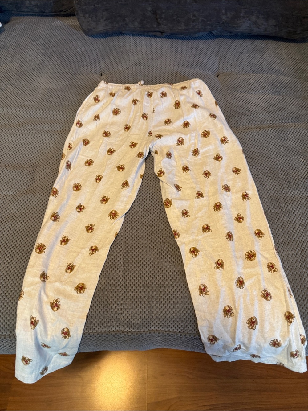 Aeropostale Cream Pajama Pants with Brown Bunny Print - Picture 4 of 4